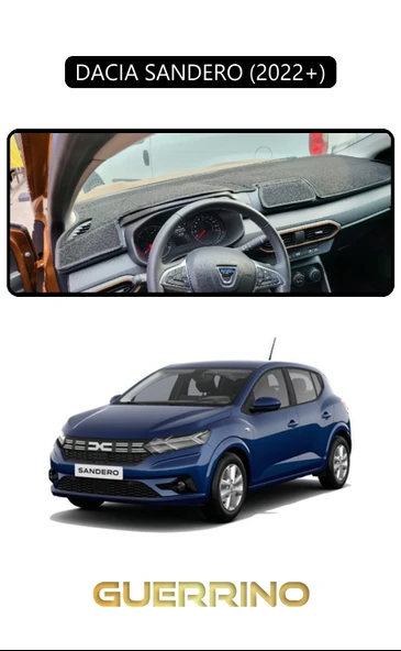 Guerrino  DACIA SANDERO 2022+ TORPİDO KORUMA HALISI SİYAH KENAR ürün görseli