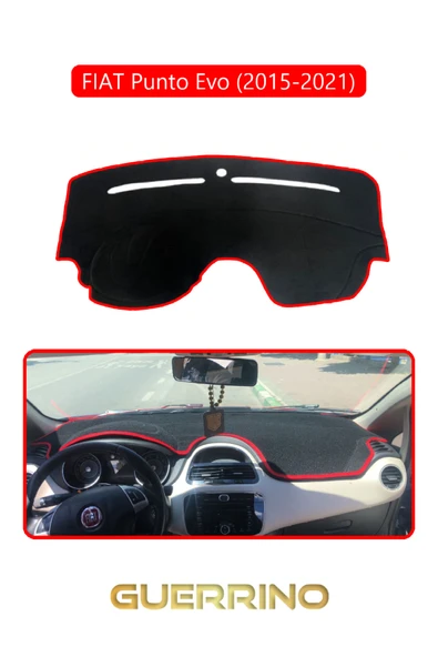 Guerrino  FIAT Punto Evo 2015-2021 Modellerine UygunTORPİDO KORUMA HALISI KIRMIZI KENAR ürün görseli