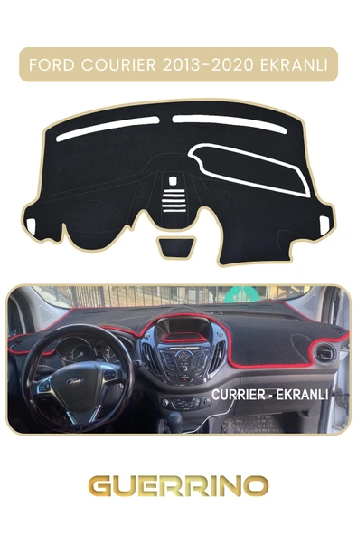 Guerrino  FORD Courier 2013-2020 EkranlıTORPİDO KORUMA HALISI BEJ KENAR ürün görseli