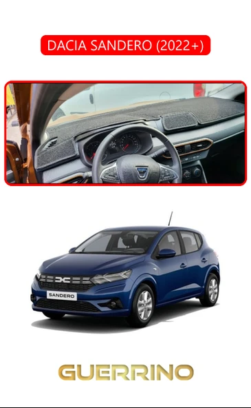 Guerrino  DACIA SANDERO 2022+ TORPİDO KORUMA HALISI KIRMIZI KENAR ürün görseli