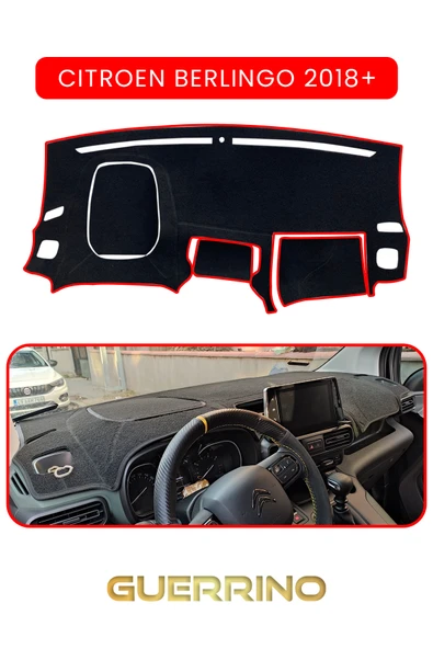 Guerrino  CITROEN BERLİNGO 2018+TORPİDO KORUMA HALISI KIRMIZI KENAR ürün görseli