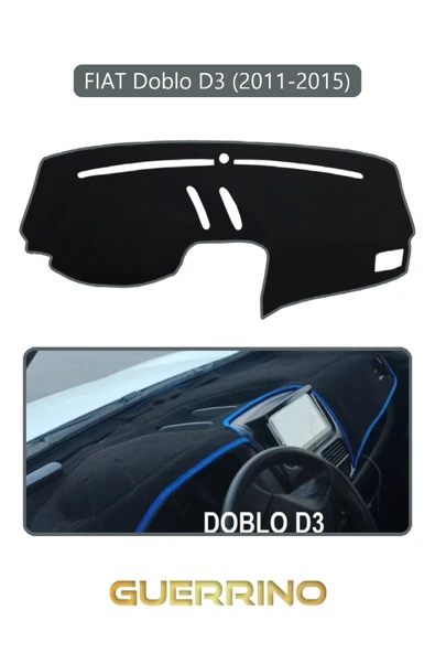 Guerrino FIAT Doblo D3 2010-13 Modellerine UygunTORPİDO KORUMA HALISI GRİ KENAR