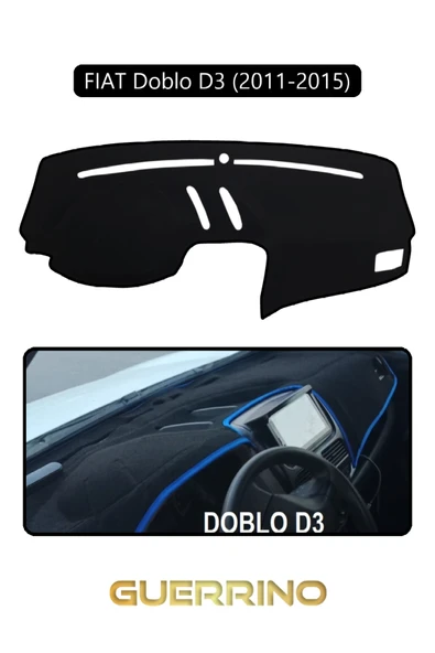 Guerrino  FIAT Doblo D3 2010-13 Modellerine UygunTORPİDO KORUMA HALISI SİYAH KENAR ürün görseli