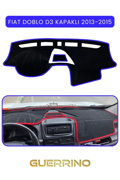Guerrino  FIAT Doblo D3 KAPAKLI 2013-15 Modellerine UygunTORPİDO KORUMA HALISI MAVİ KENAR ürün görseli