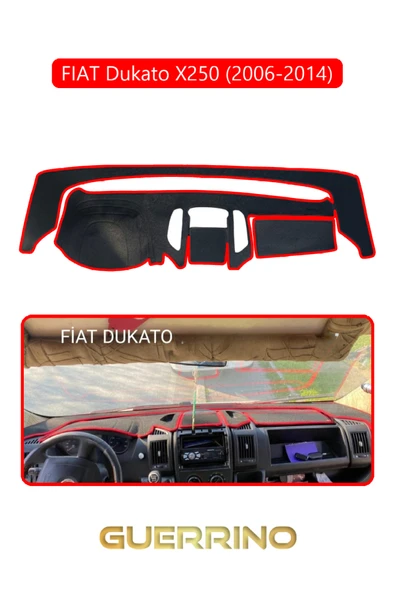 Guerrino  FIAT Dukato X250 2006-2014 Modellerine UygunTORPİDO KORUMA HALISI KIRMIZI KENAR ürün görseli