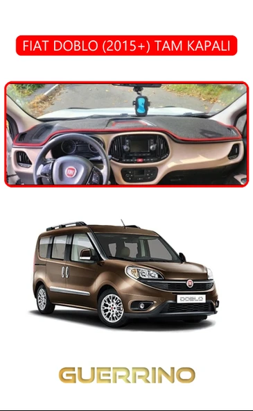 Guerrino  FIAT DOBLO 2015+ TAM KAPALITORPİDO KORUMA HALISI KIRMIZI KENAR ürün görseli