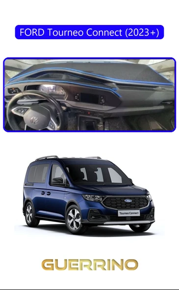 Guerrino  FORD Torneo Connect 2023+ (CADY 2023+)TORPİDO KORUMA HALISI MAVİ KENAR ürün görseli