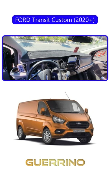 Guerrino  FORD Transit Custom 2020+TORPİDO KORUMA HALISI MAVİ KENAR ürün görseli