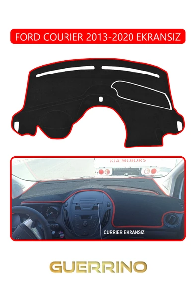 Guerrino  FORD Courier 2013-2020 EkransızTORPİDO KORUMA HALISI KIRMIZI KENAR ürün görseli