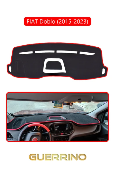 Guerrino  FIAT Doblo 2015-2023 Modellerine Uygun eski ortası açıkTORPİDO KORUMA HALISI KIRMIZI KENAR ürün görseli