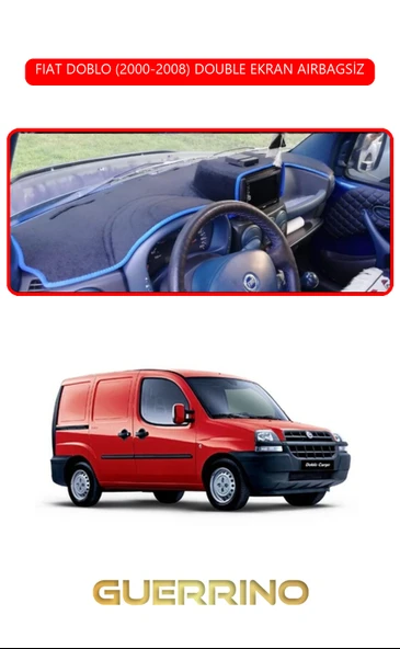 Guerrino  FIAT DOBLO 2000-2008 DOUBLE EKRANTORPİDO KORUMA HALISI KIRMIZI KENAR ürün görseli