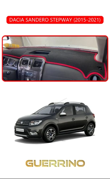 Guerrino  DACIA SANDERO STEPWAY 2015-2021TORPİDO KORUMA HALISI KIRMIZI KENAR ürün görseli