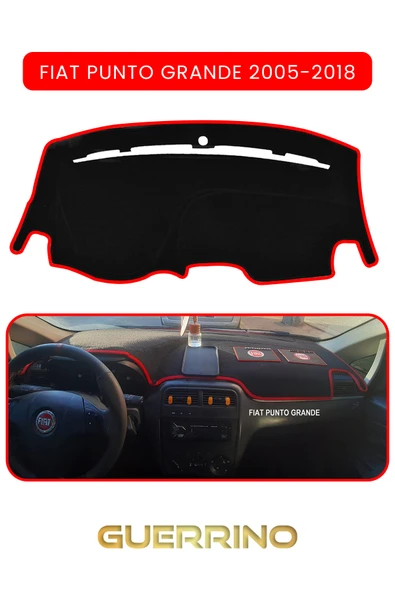 Guerrino  FIAT Punto grande 2005-2018 Modellerine UygunTORPİDO KORUMA HALISI KIRMIZI KENAR ürün görseli