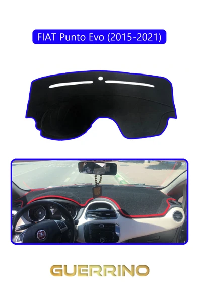 Guerrino  FIAT Punto Evo 2015-2021 Modellerine UygunTORPİDO KORUMA HALISI MAVİ KENAR ürün görseli