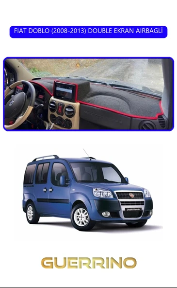 Guerrino  FIAT DOBLO 2008-2013 DOUBLE EKRANTORPİDO KORUMA HALISI MAVİ KENAR ürün görseli