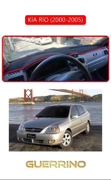 Guerrino  KİA RİO 2000-2005TORPİDO KORUMA HALISI KIRMIZI KENAR ürün görseli