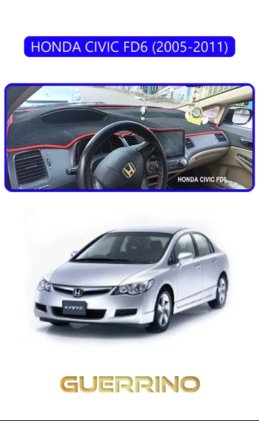 Guerrino  HONDA CIVIC FD6 2005-2011TORPİDO KORUMA HALISI MAVİ KENAR ürün görseli