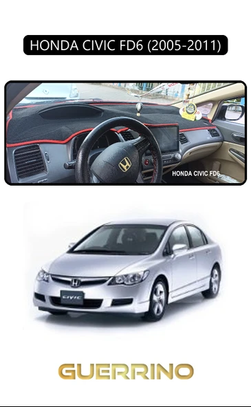 Guerrino  HONDA CIVIC FD6 2005-2011TORPİDO KORUMA HALISI SİYAH KENAR - 1