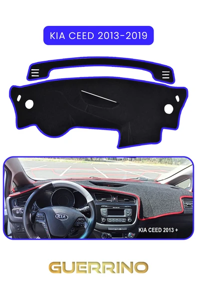 Guerrino  KİA CEED 2013-2019TORPİDO KORUMA HALISI MAVİ KENAR ürün görseli