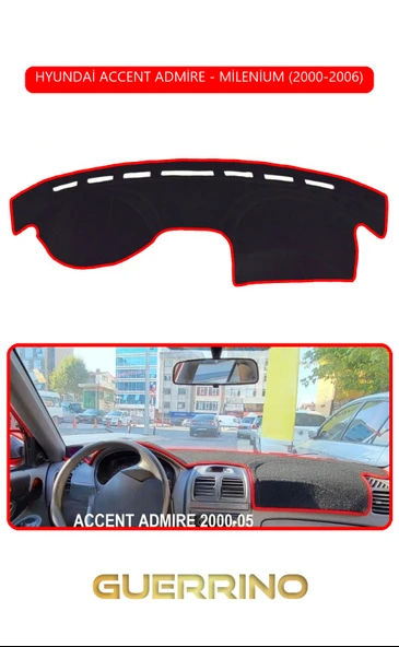 Guerrino  HYUNDAİ ACCENT ADMİRE/MİLENİUM 2000-2006TORPİDO KORUMA HALISI KIRMIZI KENAR ürün görseli