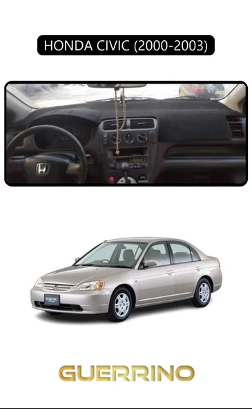Guerrino  HONDA CIVIC 2000-2003TORPİDO KORUMA HALISI SİYAH KENAR ürün görseli