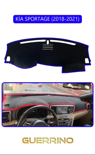 Guerrino  KİA SPORTAGE 2018-2021TORPİDO KORUMA HALISI MAVİ KENAR ürün görseli