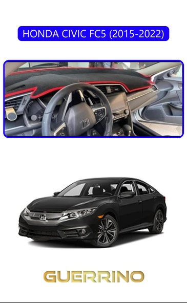 Guerrino  HONDA CIVIC FC5 2015-2022TORPİDO KORUMA HALISI MAVİ KENAR ürün görseli