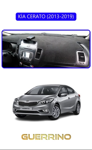 Guerrino  KİA CERATO 2013-2019TORPİDO KORUMA HALISI MAVİ KENAR ürün görseli