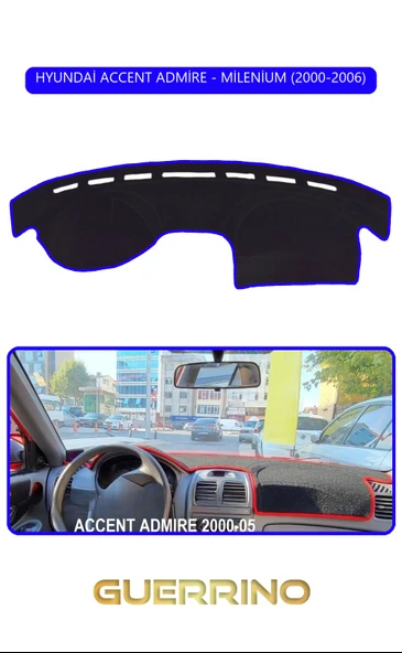 Guerrino  HYUNDAİ ACCENT ADMİRE/MİLENİUM 2000-2006TORPİDO KORUMA HALISI MAVİ KENAR ürün görseli