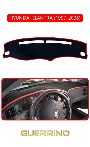 Guerrino  HYUNDAİ ELANTRA 1997-2006TORPİDO KORUMA HALISI KIRMIZI KENAR ürün görseli