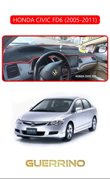 Guerrino  HONDA CIVIC FD6 2005-2011TORPİDO KORUMA HALISI KIRMIZI KENAR ürün görseli