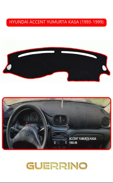 Guerrino  HYUNDAİ ACCENT YUMURTA KASA 1993-1999TORPİDO KORUMA HALISI KIRMIZI KENAR ürün görseli