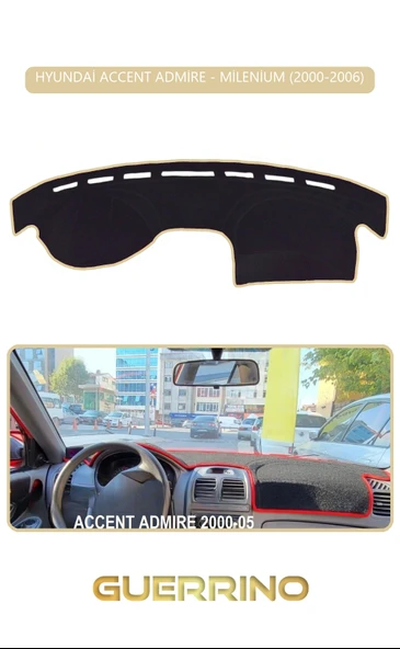 Guerrino  HYUNDAİ ACCENT ADMİRE/MİLENİUM 2000-2006TORPİDO KORUMA HALISI BEJ KENAR ürün görseli