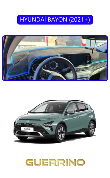 Guerrino  HYUNDAİ BAYON 2021+TORPİDO KORUMA HALISI MAVİ KENAR ürün görseli