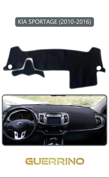 Guerrino  KİA SPORTAGE 2010-2016TORPİDO KORUMA HALISI GRİ KENAR ürün görseli