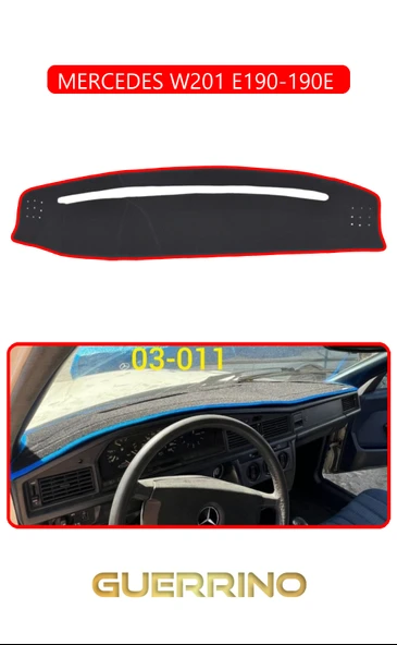 Guerrino  MERCEDES W201 E190-190E TORPİDO KORUMA HALISI KIRMIZI KENAR ürün görseli