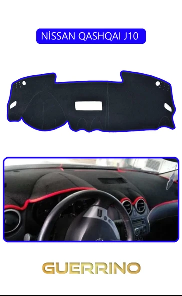 Guerrino  NİSSAN QASHQAI J10 TORPİDO KORUMA HALISI MAVİ KENAR ürün görseli