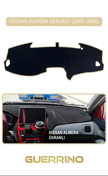 Guerrino  NİSSAN ALMERA EKRANLI 2000-2006TORPİDO KORUMA HALISI BEJ KENAR ürün görseli