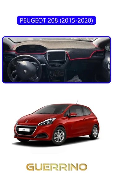 Guerrino  PEUGEOT 208 (2015-2020)TORPİDO KORUMA HALISI MAVİ KENAR ürün görseli