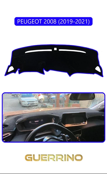 Guerrino  PEUGEOT 2008 (2019-2021)TORPİDO KORUMA HALISI MAVİ KENAR ürün görseli