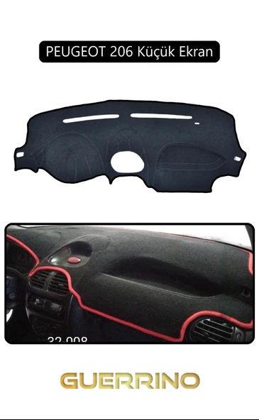 Guerrino  PEUGEOT 206 Küçük EkranTORPİDO KORUMA HALISI SİYAH KENAR ürün görseli