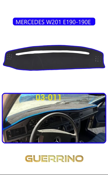 Guerrino  MERCEDES W201 E190-190E TORPİDO KORUMA HALISI MAVİ KENAR ürün görseli