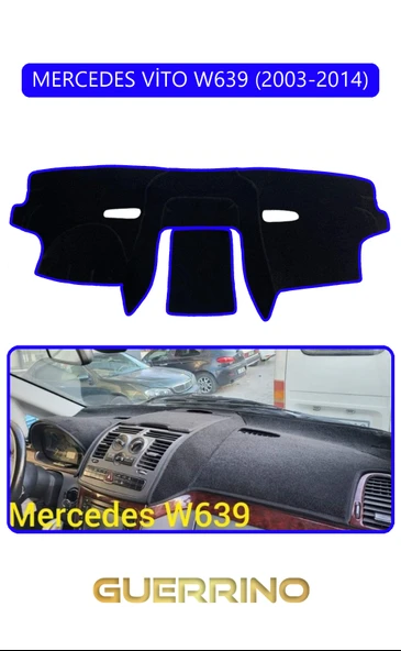 Guerrino  MERCEDES VİTO W639 2003-2014TORPİDO KORUMA HALISI MAVİ KENAR ürün görseli