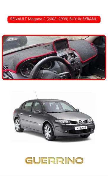 Guerrino  RENAULT Megane 2 (2002–2009) BUYUK EKRANLITORPİDO KORUMA HALISI KIRMIZI KENAR ürün görseli