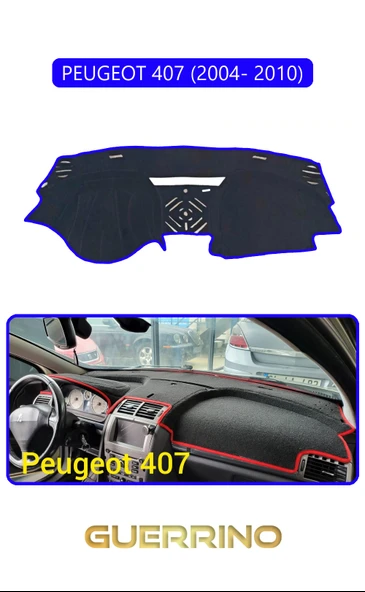Guerrino  PEUGEOT 407 (2004- 2010)TORPİDO KORUMA HALISI MAVİ KENAR ürün görseli