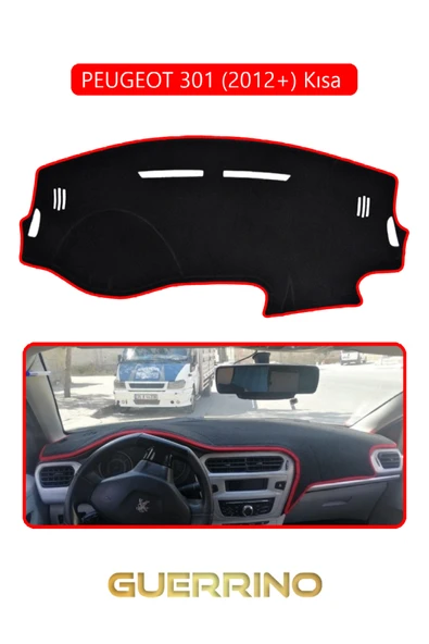 Guerrino  PEUGEOT 301 (2012+) TORPİDO KORUMA HALISI KIRMIZI KENAR ürün görseli