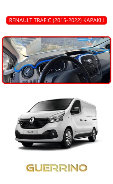 Guerrino  RENAULT TRAFIC (2015-2022) KAPAKLITORPİDO KORUMA HALISI KIRMIZI KENAR ürün görseli