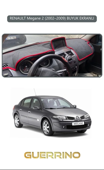 Guerrino  RENAULT Megane 2 (2002–2009) BUYUK EKRANLITORPİDO KORUMA HALISI GRİ KENAR ürün görseli