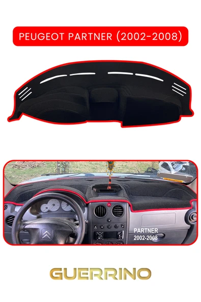 Guerrino  PEUGEOT Partner (2002-2008)TORPİDO KORUMA HALISI KIRMIZI KENAR ürün görseli