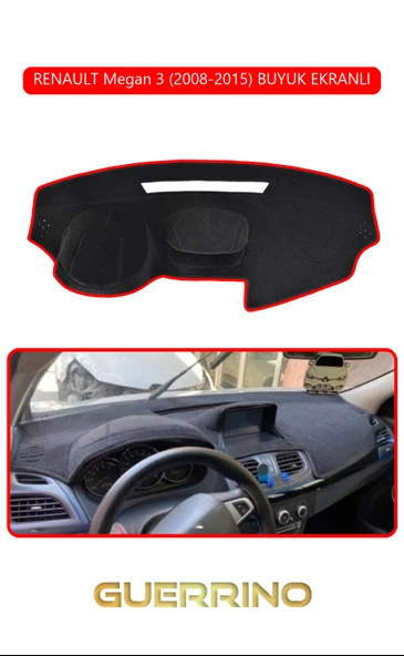 Guerrino  RENAULT Megan 3 (2008-2015) BUYUK EKRANLITORPİDO KORUMA HALISI KIRMIZI KENAR ürün görseli